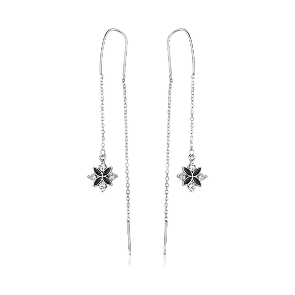 Серебряные серьги протяжки с фианитоми и эмалью028013 детальное изображение ювелирного изделия Серебряные серьги с камнями Серебряные серьги протяжки с фианитоми и эмалью028013 детальное изображение ювелирного изделия Серебряные серьги с камнями