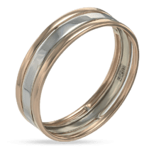 обзорное фото Обручальное кольцо из комбинированного золота 032258  Золотые обручальные кольца