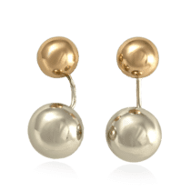 обзорное фото Золотые серьги Dior шары в белом и красном золоте 470144  Золотые серьги