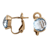 оглядове фото Золоті сережки з топазом 102537Т