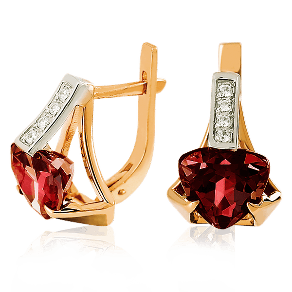 Золотые серьги с гранатом 023547 детальное изображение ювелирного изделия Золотые серьги с гранатом Золотые серьги с гранатом 023547 детальное изображение ювелирного изделия Золотые серьги с гранатом