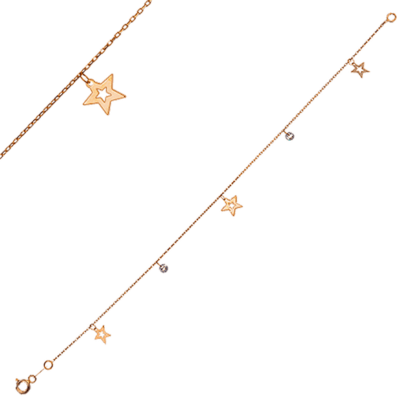 Золотой браслет с фианитами Звездная дорожка 032283 детальное изображение ювелирного изделия Женские золотые браслеты Золотой браслет с фианитами Звездная дорожка 032283 детальное изображение ювелирного изделия Женские золотые браслеты