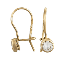 обзорное фото Золотые серьги с цирконием 80063  Серьги с камнями