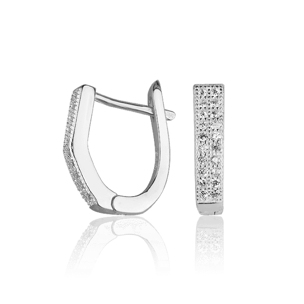 Серебряные серьги-дорожки на английском замке с фианитами 027353 детальное изображение ювелирного изделия Серебряные серьги с камнями Серебряные серьги-дорожки на английском замке с фианитами 027353 детальное изображение ювелирного изделия Серебряные серьги с камнями