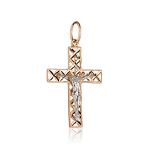 обзорное фото Золотой крест с Распятием 028152 Золотые крестики православные обзорное фото Золотой крест с Распятием 028152  Золотые крестики православные