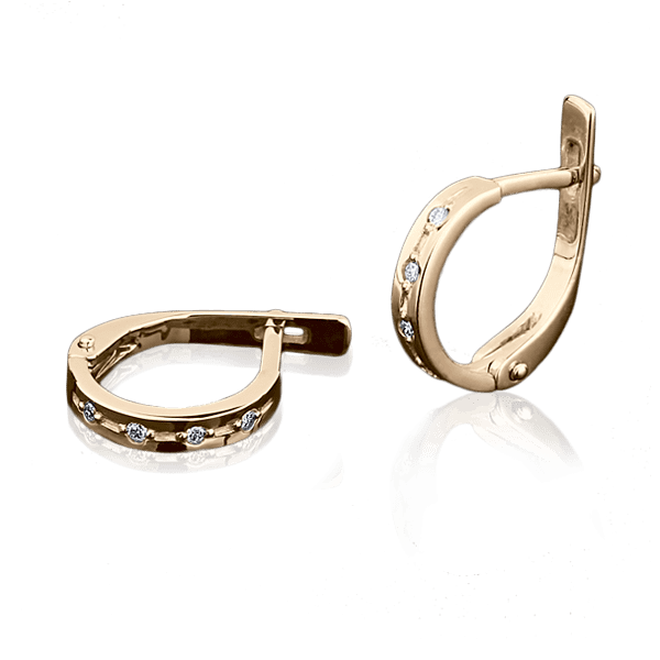 Серьги из красного золота с бриллиантами 2057/1 детальное изображение ювелирного изделия Золотые серьги с бриллиантами Серьги из красного золота с бриллиантами 2057/1 детальное изображение ювелирного изделия Золотые серьги с бриллиантами