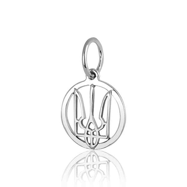 Серебряный подвес Тризуб в круге 037429 детальное изображение ювелирного изделия Серебряная Украинская символика Серебряный подвес Тризуб в круге 037429 детальное изображение ювелирного изделия Серебряная Украинская символика