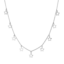 обзорное фото Браслет на ногу из белого золота 585 с подвесками Звездочки 032272 Золотые браслеты на ногу обзорное фото Браслет на ногу из белого золота 585 с подвесками Звездочки 032272  Золотые браслеты на ногу