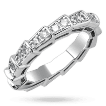 обзорное фото Серебряное кольцо Тело змеи с фианитами 040537  Серебряные кольца с фианитом