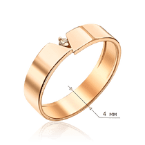 обзорное фото Золотое обручальное кольцо с бриллиантом Модерн 036020 Золотые кольца обзорное фото Золотое обручальное кольцо с бриллиантом Модерн 036020  Золотые кольца