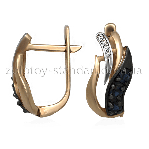 Золотые серьги с сапфирами и бриллиантом 21293 детальное изображение ювелирного изделия Золотые серьги с сапфиром Золотые серьги с сапфирами и бриллиантом 21293 детальное изображение ювелирного изделия Золотые серьги с сапфиром