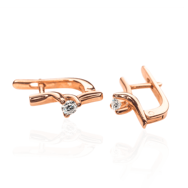 Золоті сережки з діамантами Miram E0594 детальне зображення ювелірного виробу