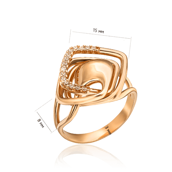 кольцо из красного золота с фианитами кольцо из красного золота с фианитами