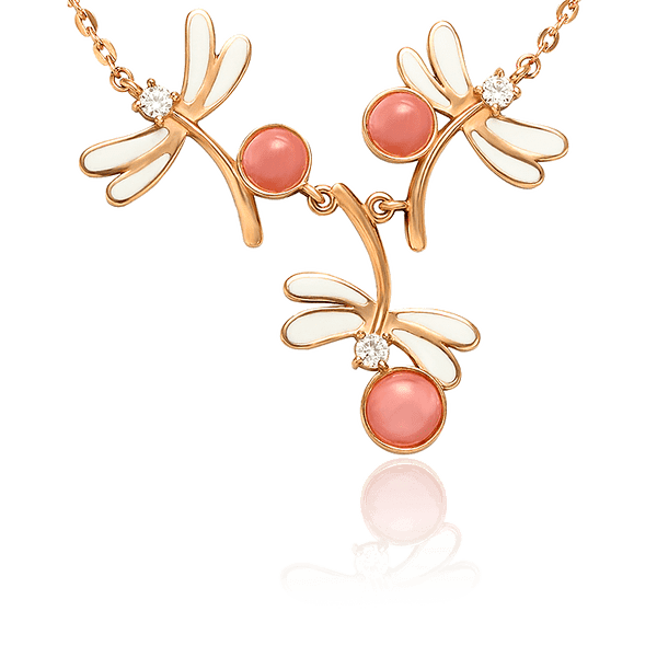 колье золотое с улекситом стрекоза колье золотое с улекситом стрекоза