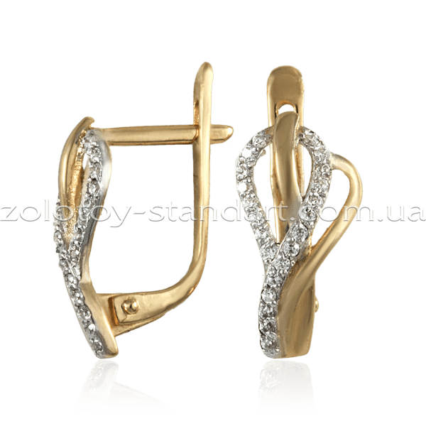 Золотые серьги 21228 детальное изображение ювелирного изделия Золотые серьги с фианитом Золотые серьги 21228 детальное изображение ювелирного изделия Золотые серьги с фианитом
