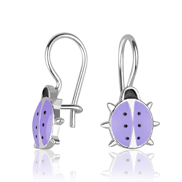 Серебряные детские серьги на французском замочке петелька с эмалью Божья Коровка 037594 детальное изображение ювелирного изделия Детские серебряные серьги  Серебряные детские серьги на французском замочке петелька с эмалью Божья Коровка 037594 детальное изображение ювелирного изделия Детские серебряные серьги