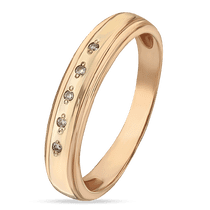 обзорное фото Золотое обручальное кольцо с бриллиантом 038894 Золотые обручальные кольца с камнями обзорное фото Золотое обручальное кольцо с бриллиантом 038894  Золотые обручальные кольца с камнями