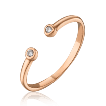 обзорное фото Нежное золотое кольцо на фалангу Злата 037142  Кольца на фалангу из золота