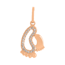 обзорное фото Золотой кулон с фианитом 025408  Золотые кулоны с фианитом