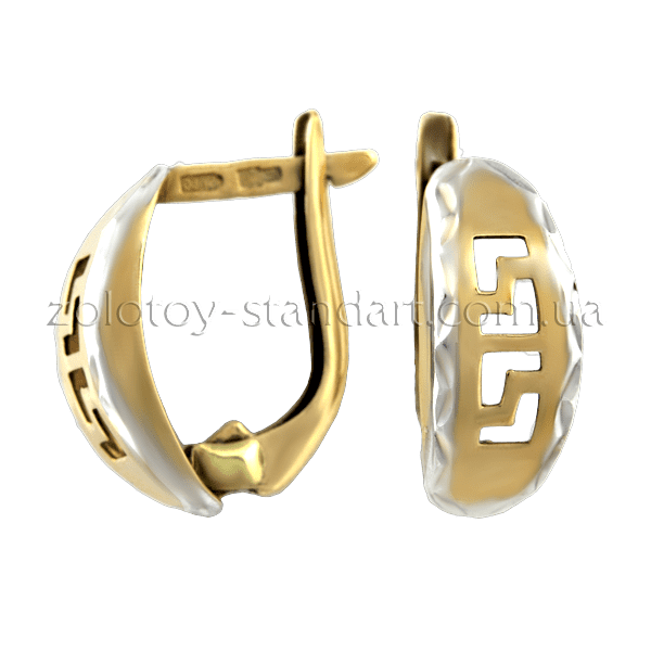 Золотые серьги 80202 детальное изображение ювелирного изделия Золотые серьги с английским замком