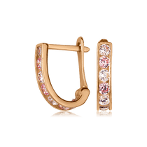 обзорное фото Золотые детские серьги дорожки 025440  Серьги с камнями