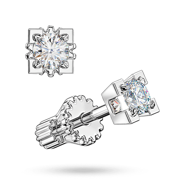 Изысканные серьги-пусеты в белом золоте 585 пробы с бриллиантом (4 см) в массивных крапанах 041558 детальное изображение ювелирного изделия Золотые серьги с бриллиантами Изысканные серьги-пусеты в белом золоте 585 пробы с бриллиантом (4 см) в массивных крапанах 041558 детальное изображение ювелирного изделия Золотые серьги с бриллиантами