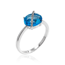 обзорное фото Кольцо с топазом и бриллиантами в белом золоте 036753 Золотые кольца обзорное фото Кольцо с топазом и бриллиантами в белом золоте 036753  Золотые кольца