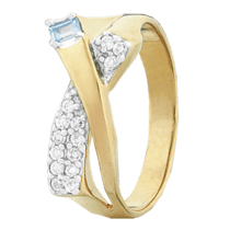 обзорное фото Серебряное кольцо К3ФТ1/067  Кольца с позолотой