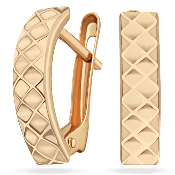 Золоті сережки з алмазним гравіюванням 029071 детальне зображення ювелірного виробу Золоті сережки з алмазним гравіюванням 029071 детальне зображення ювелірного виробу