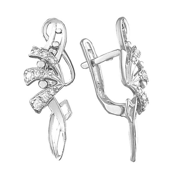 Серебряные серьги С2Ф/077 детальное изображение ювелирного изделия Серебряные серьги с камнями Серебряные серьги С2Ф/077 детальное изображение ювелирного изделия Серебряные серьги с камнями