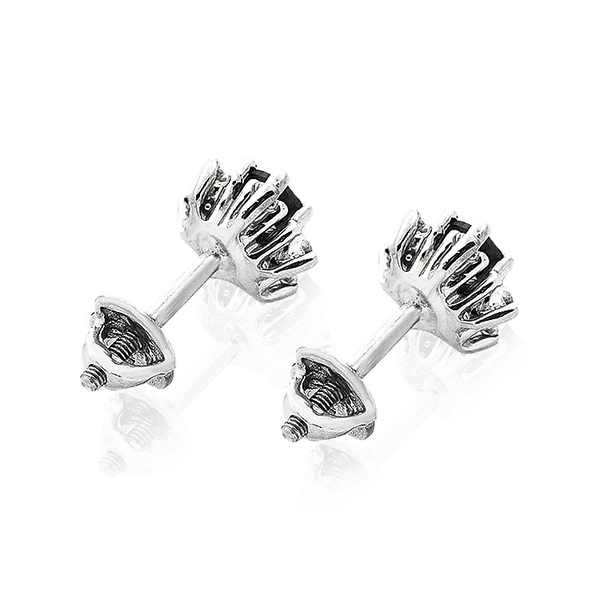 Сережки пуссеты из белого золота 585 с Лондон топазом Сережки пуссеты из белого золота 585 с Лондон топазом