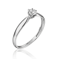 обзорное фото Золотое кольцо с бриллиантом на помолвку 033746  Золотые кольца для помолвки с бриллиантом