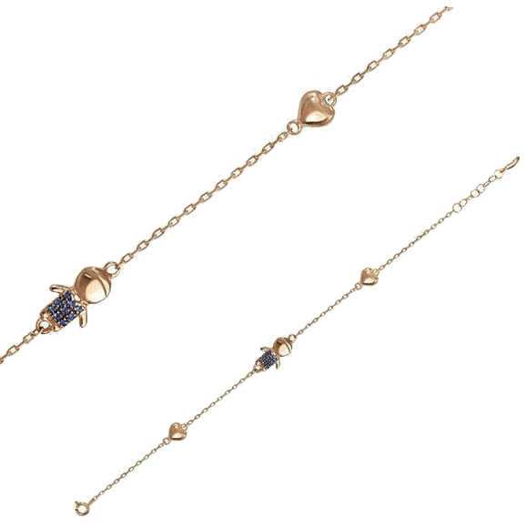 Золотой браслет Мальчик с фианитами и сердечка 033792 детальное изображение ювелирного изделия Золотые браслеты Золотой браслет Мальчик с фианитами и сердечка 033792 детальное изображение ювелирного изделия Золотые браслеты