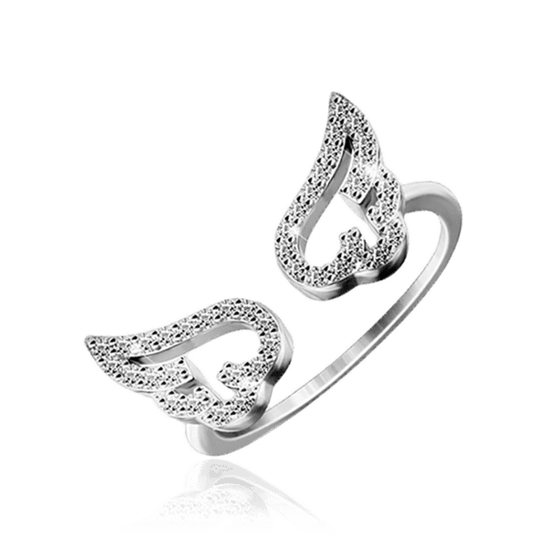 Фаланговое кольцо Крылья с фианитами 035652 детальное изображение ювелирного изделия Серебряные кольца Фаланговое кольцо Крылья с фианитами 035652 детальное изображение ювелирного изделия Серебряные кольца