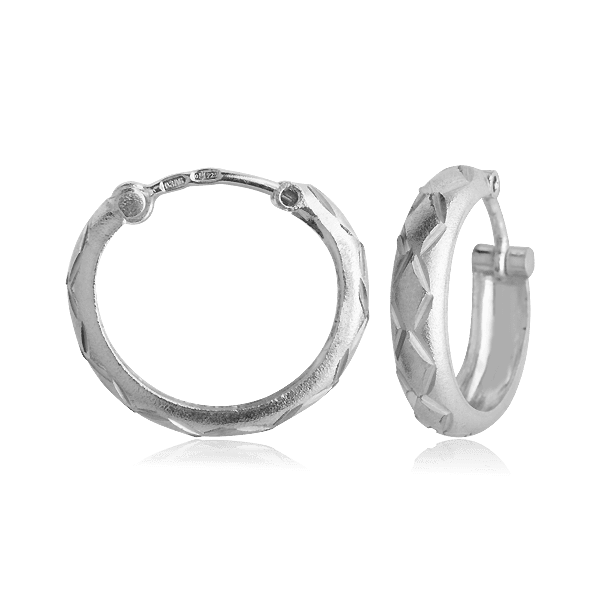 Серебряные серьги кольца 025119 детальное изображение ювелирного изделия Серебряные серьги без вставок Серебряные серьги кольца 025119 детальное изображение ювелирного изделия Серебряные серьги без вставок