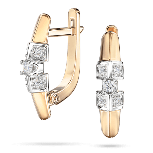 Золотые серьги украшены квадратами из белого золота декорированными бриллиантами 040498 детальное изображение ювелирного изделия Золотые серьги с бриллиантами Золотые серьги украшены квадратами из белого золота декорированными бриллиантами 040498 детальное изображение ювелирного изделия Золотые серьги с бриллиантами