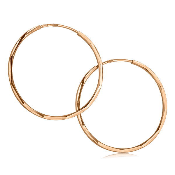 Золотые серьги кольца 80003 детальное изображение ювелирного изделия Золотые серьги кольца (конго) 