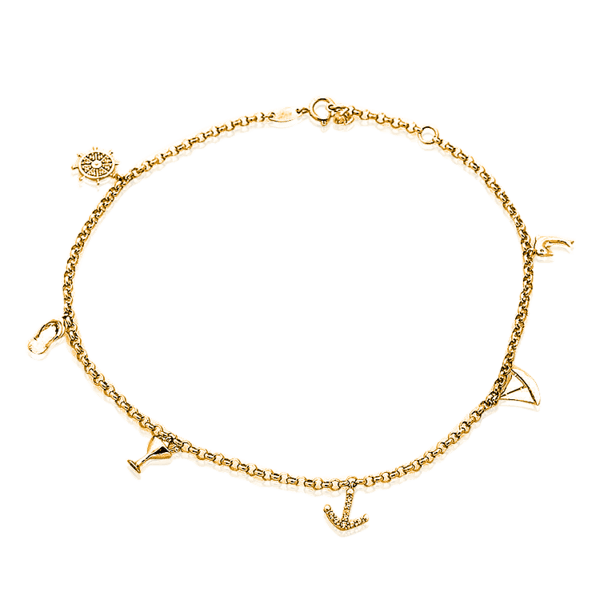 Золотой браслет на ногу Морской стиль 032892 детальное изображение ювелирного изделия Золотые браслеты на ногу