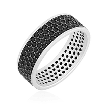 обзорное фото Серебряное кольцо дорожка с фианитами 024932 Серебряные кольца с фианитом обзорное фото Серебряное кольцо дорожка с фианитами 024932  Серебряные кольца с фианитом