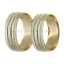 обзорное фото Золотое обручальное кольцо ОКЗ.1005.5  Золотые обручальные кольца с алмазной гранью