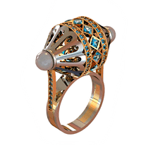 обзорное фото Кольцо с жемчугом 330895 Золотые кольца с жемчугом обзорное фото Кольцо с жемчугом 330895  Золотые кольца с жемчугом