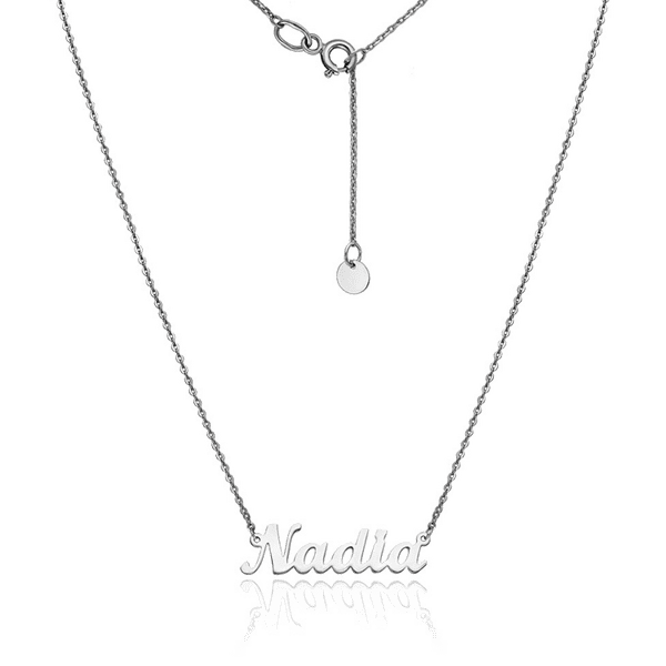 Именное колье серебряное з надписью Nadia 035346 детальное изображение ювелирного изделия Серебряные цепочки Именное колье серебряное з надписью Nadia 035346 детальное изображение ювелирного изделия Серебряные цепочки