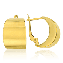 обзорное фото Сережки глянцевые Бритни европейское золото 034075  Золотые серьги