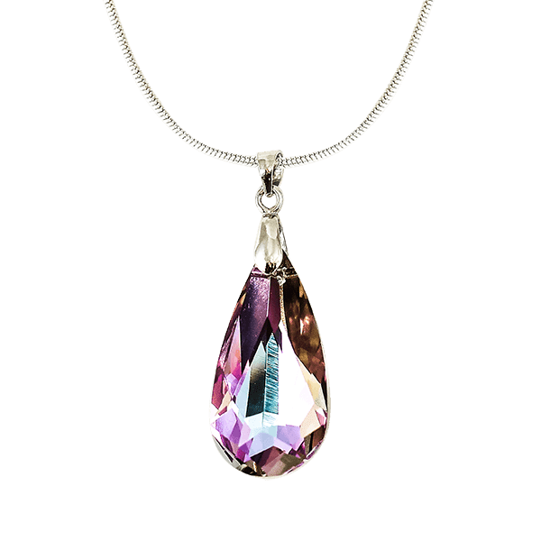 Серебряное колье Пылающий аметист с Кристаллами Сваровски 025302 детальное изображение ювелирного изделия Серебряные колье с Кристаллами Сваровски