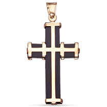обзорное фото Декоративный нательный крест с каучуком 940010 Декоративные золотые крестики обзорное фото Декоративный нательный крест с каучуком 940010  Декоративные золотые крестики