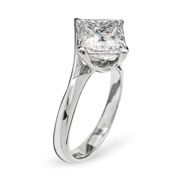 Кольцо из белого золота с бриллиантом R0664 детальное изображение ювелирного изделия Золотые кольца для помолвки с бриллиантом