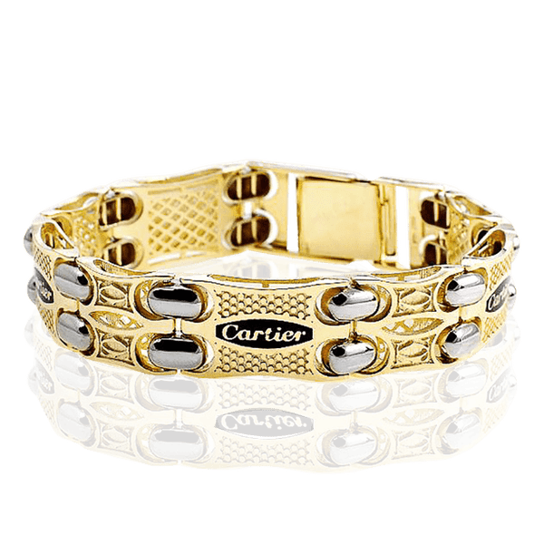 Эксклюзивный мужской браслет из желтого и белого золота 036827 детальное изображение ювелирного изделия Золотые браслеты Эксклюзивный мужской браслет из желтого и белого золота 036827 детальное изображение ювелирного изделия Золотые браслеты