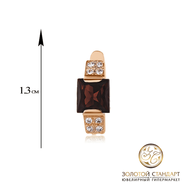 Красивые золотые серьги с красным гранатом Красивые золотые серьги с красным гранатом