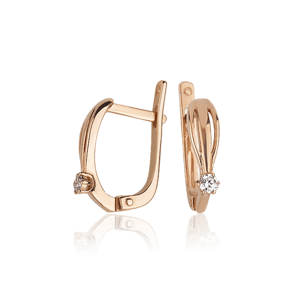 Золотые серьги с фианитом 027893 детальное изображение ювелирного изделия Золотые серьги с фианитом Золотые серьги с фианитом 027893 детальное изображение ювелирного изделия Золотые серьги с фианитом