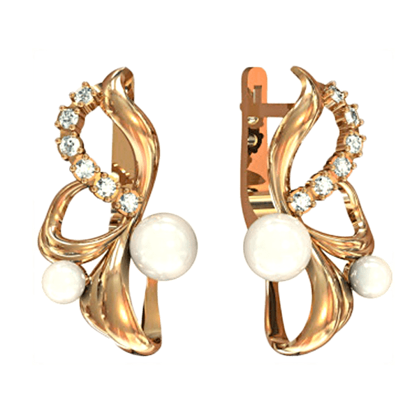 Серьги с жемчугом 420938 детальное изображение ювелирного изделия Золотые серьги с жемчугом Серьги с жемчугом 420938 детальное изображение ювелирного изделия Золотые серьги с жемчугом